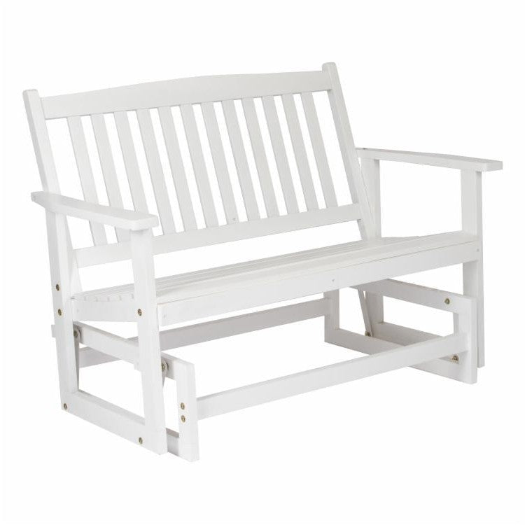 Outdoor > Outdoor Furniture > Porch Swings And Gliders - Traditional Solid Cedar White Patio Glider Swing Bench