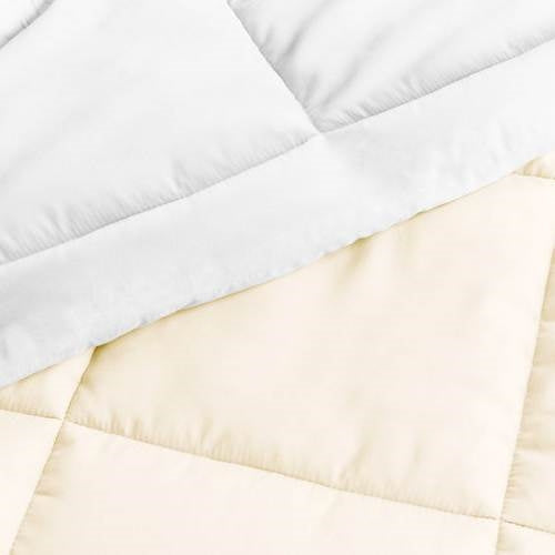 Bedroom > Comforters And Sets - Twin/Twin XL 2-Piece Microfiber Reversible Comforter Set In White And Cream