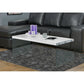 Living Room > Coffee Tables - White Modern Rectangular Coffee Table With Tempered Glass Legs