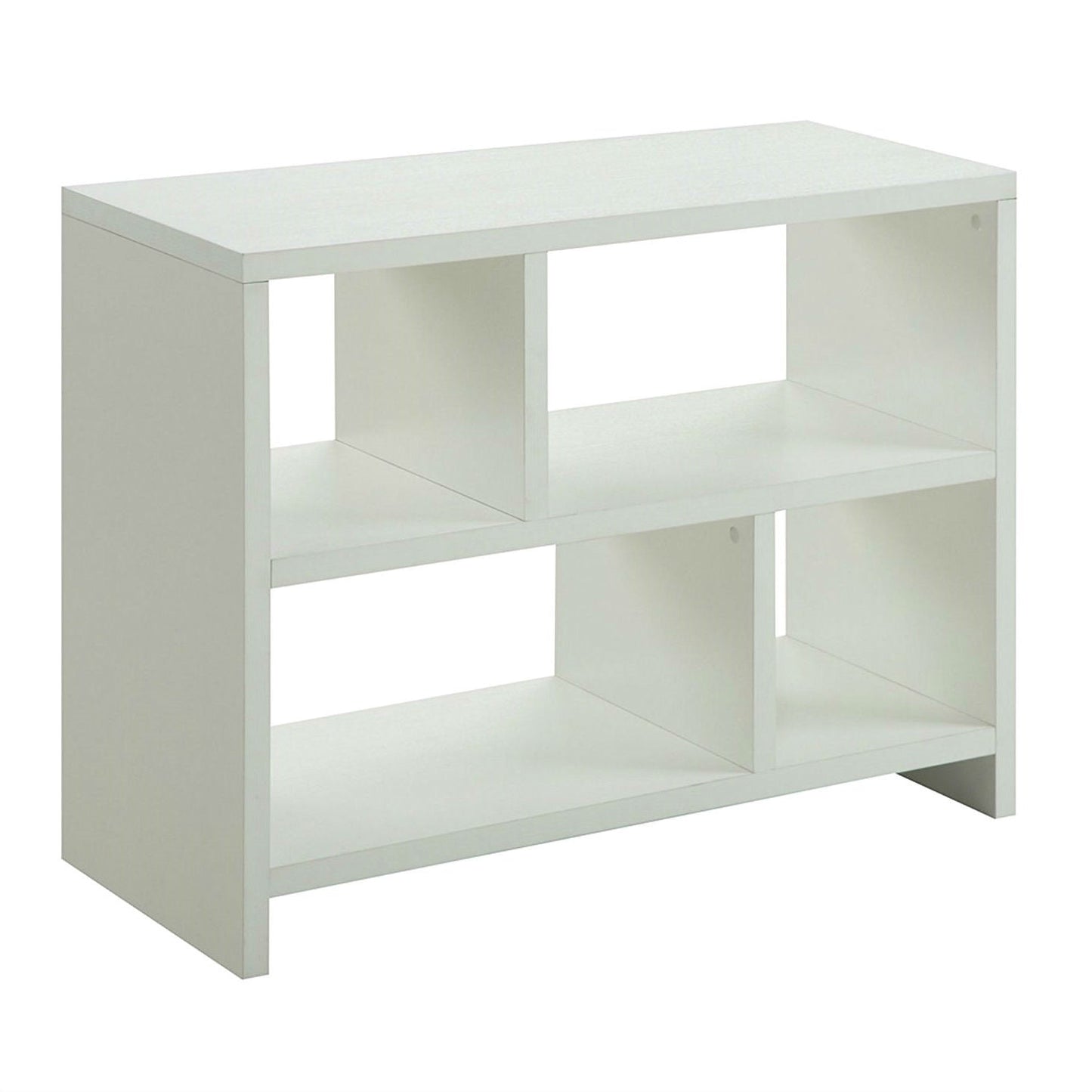 Living Room > Bookcases - White 2-Shelf Modern Bookcase Console Table