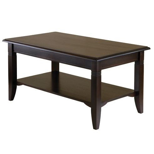 Living Room > Coffee Tables - Rectangle Wood Coffee Table In Cappuccino Finish