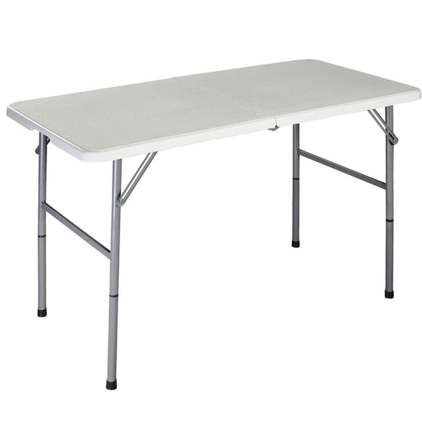 Office > Folding Tables - White HDPE Plastic Heavy Duty Indoor Outdoor Folding Table With Steel Frame