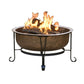 Outdoor > Outdoor Decor > Fire Pits - Hammered Copper Fire Pit With Heavy Duty Spark Guard Cover And Stand