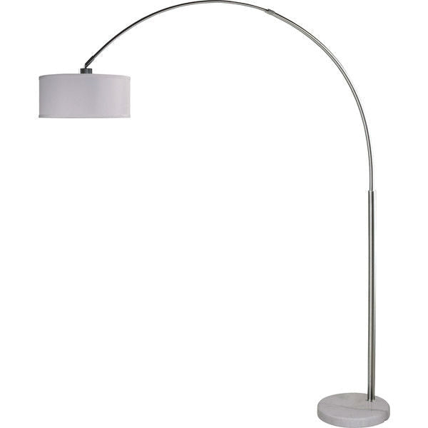Lighting > Floor Lamps - Modern 81-inch Arch Floor Lamp With White Drum Shade And Marble Base