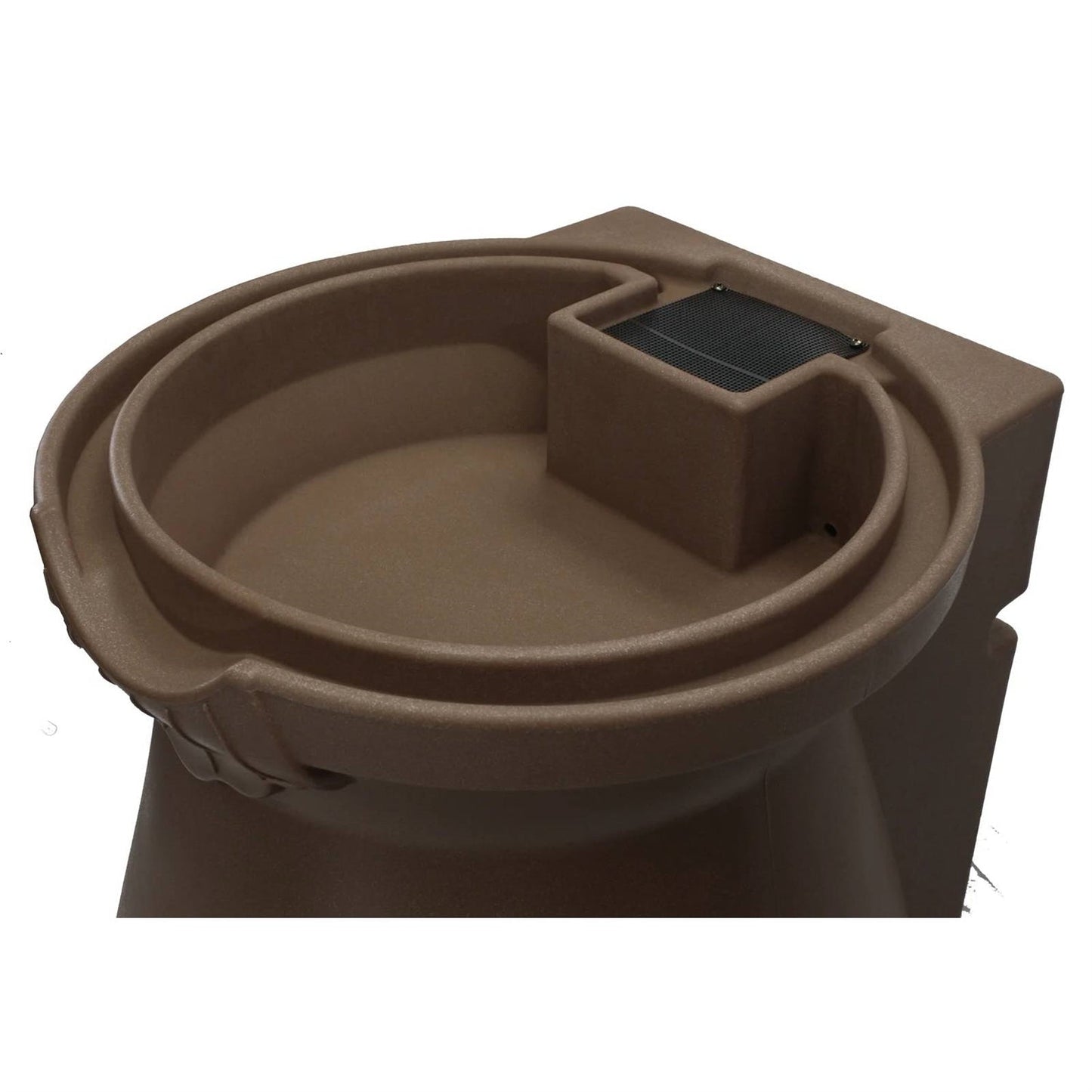 Outdoor > Gardening > Rain Barrels - Brown Oak 65 Gallon Plastic Urn Rain Barrel With Planter Top