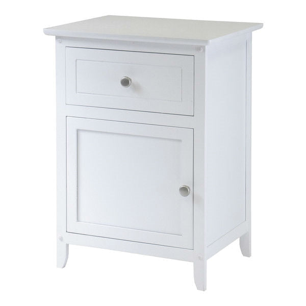 Bedroom > Nightstand And Dressers - White 1-Drawer Bedroom Bedside Table Cabinet Nightstand End Table