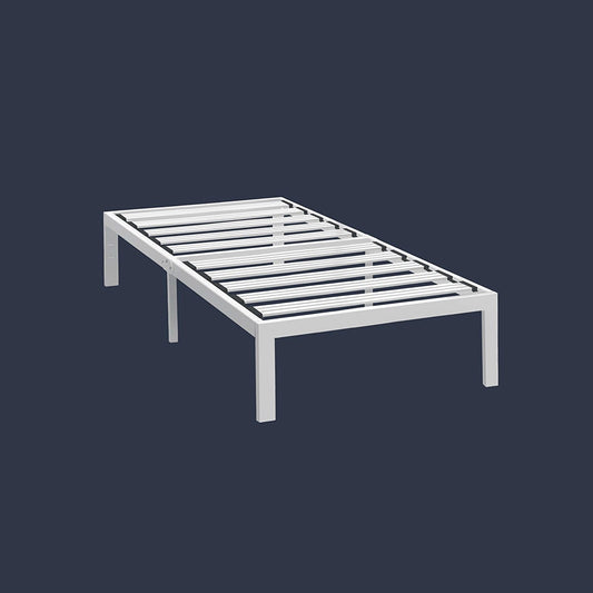 Bedroom > Bed Frames > Platform Beds - Twin Size Heavy Duty Steel Platform Bed Frame In White