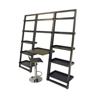 Dining > Barstools - Set Of 2 Modern Air-Lift Adjustable Bar Stools With Black Seat