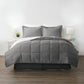 Bedroom > Comforters And Sets - Twin 6-Piece Microfiber Baffle-Box Reversible Bed-in-a-Bag Comforter Set In Grey
