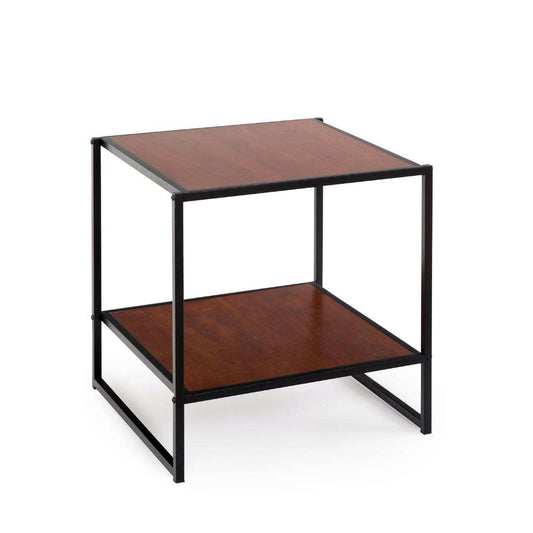 Bedroom > Nightstand And Dressers - Modern Steel Frame End Table Nightstand In Brown