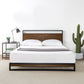 Bedroom > Bed Frames > Platform Beds - Queen Size Metal Wood Platform Bed Frame With Headboard