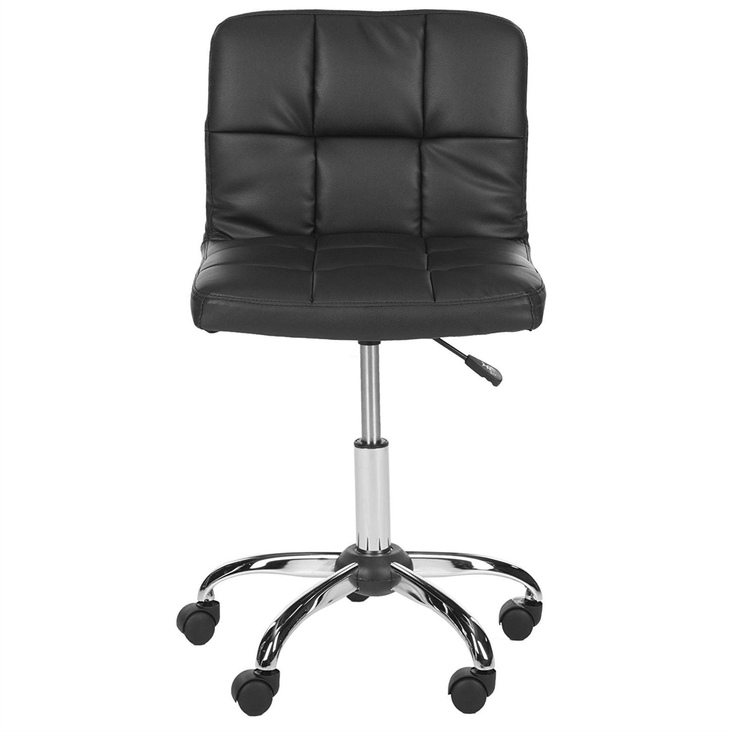 Office > Office Chairs - Modern Black Faux Leather Cushion Home Office Desk Chair