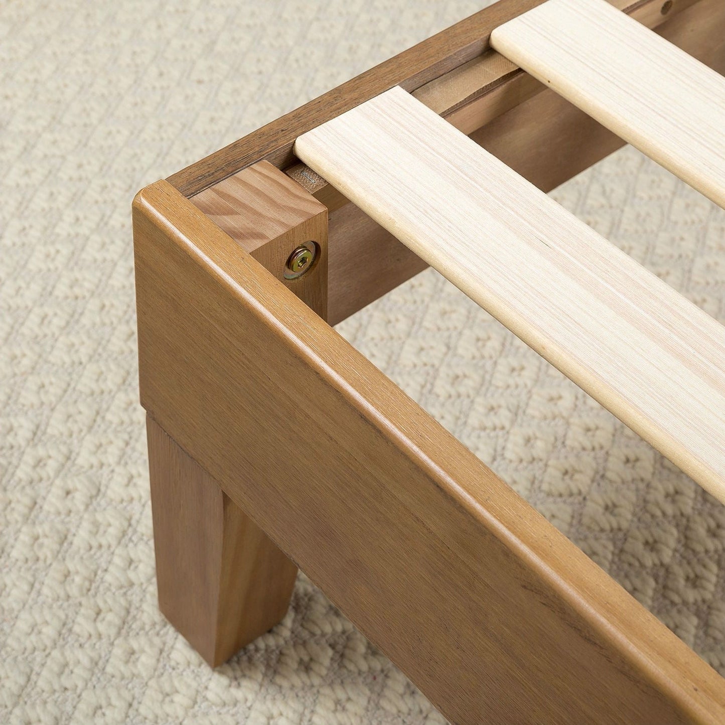 Bedroom > Bed Frames > Platform Beds - Twin Size Solid Wood Platform Bed Frame In Pine Finish