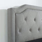 Bedroom > Bed Frames > Platform Beds - King Size Grey Upholstered Platform Bed With Classic Button Tufted Headboard