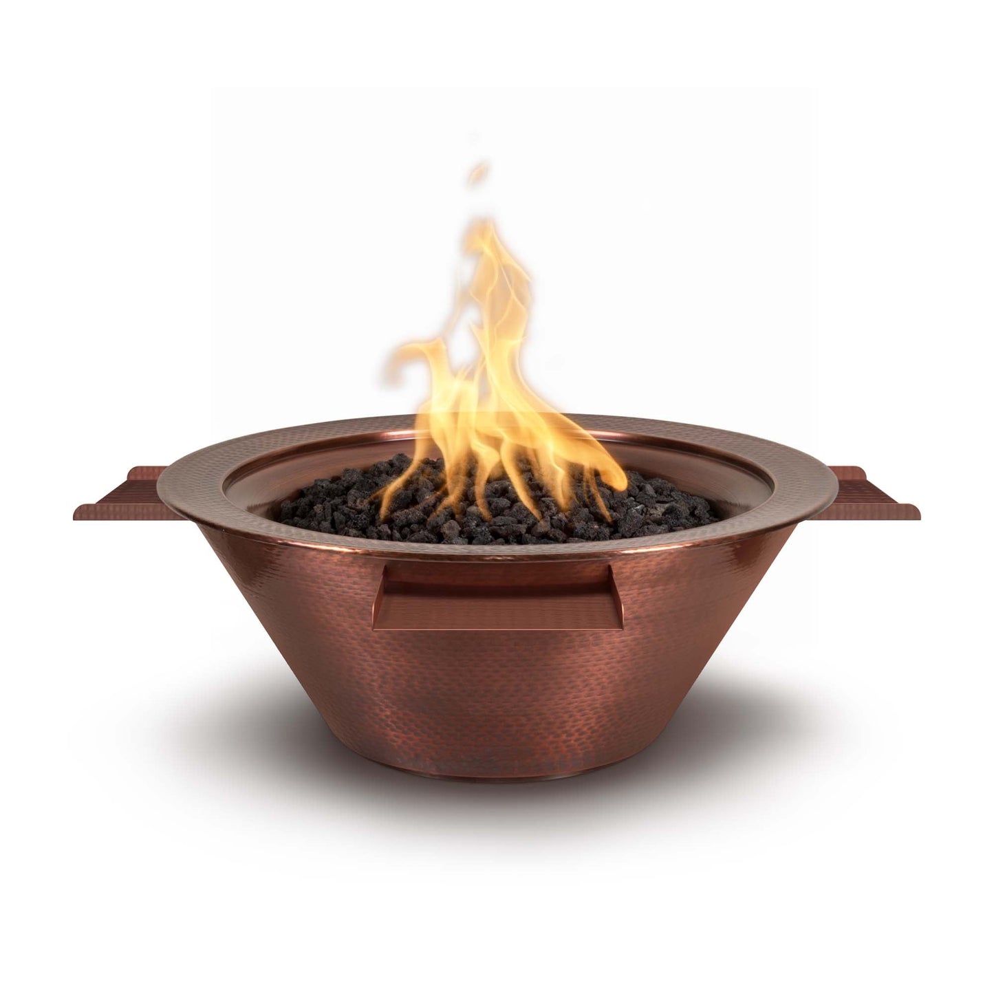 30" Cazo Hammered Copper 4-Way Water & Fire Bowl - Match Lit-Novel Home