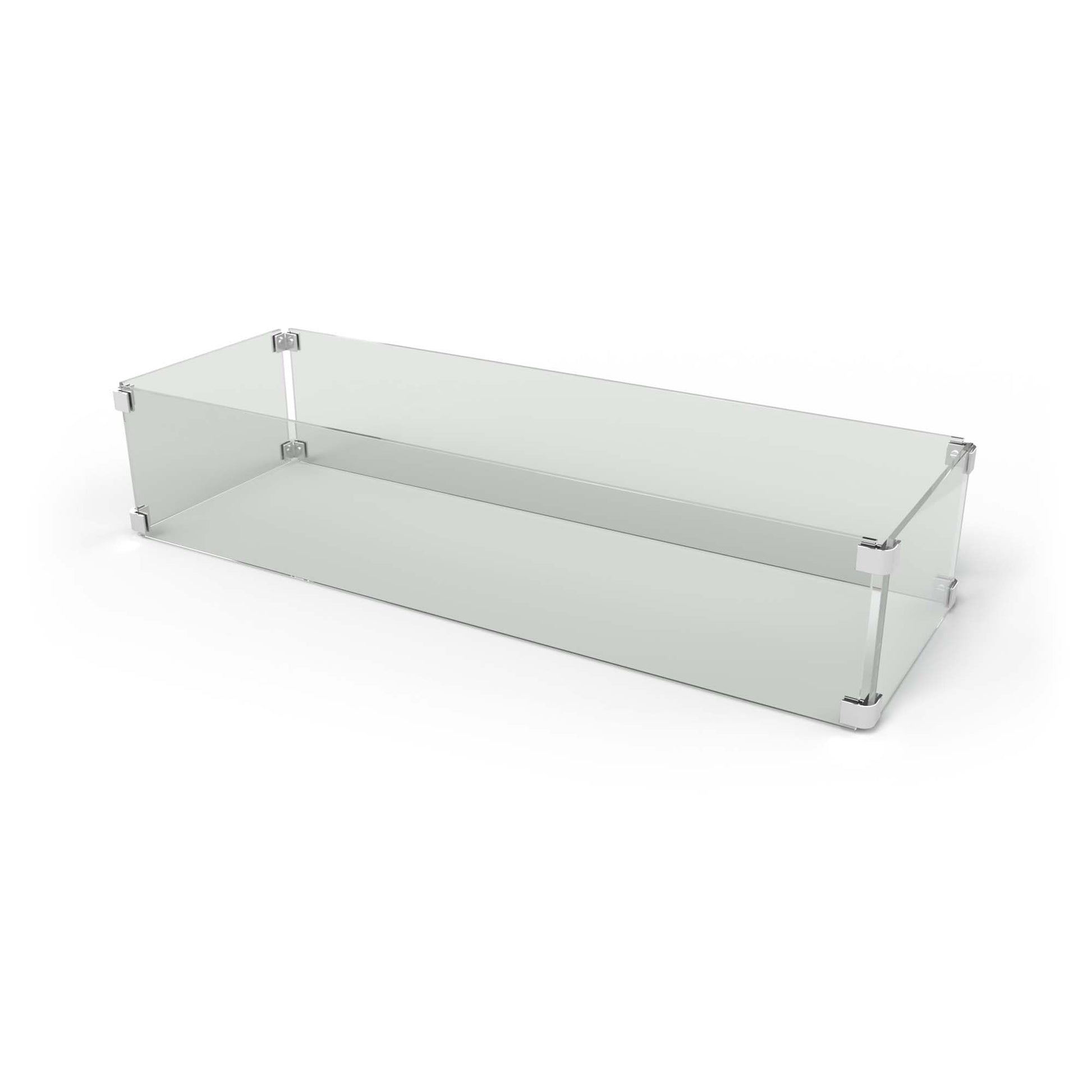 106" x 14" X 8" Rectangular Glass Wind Guard ¼" - Tempered Glass with Polished Edges-Novel Home