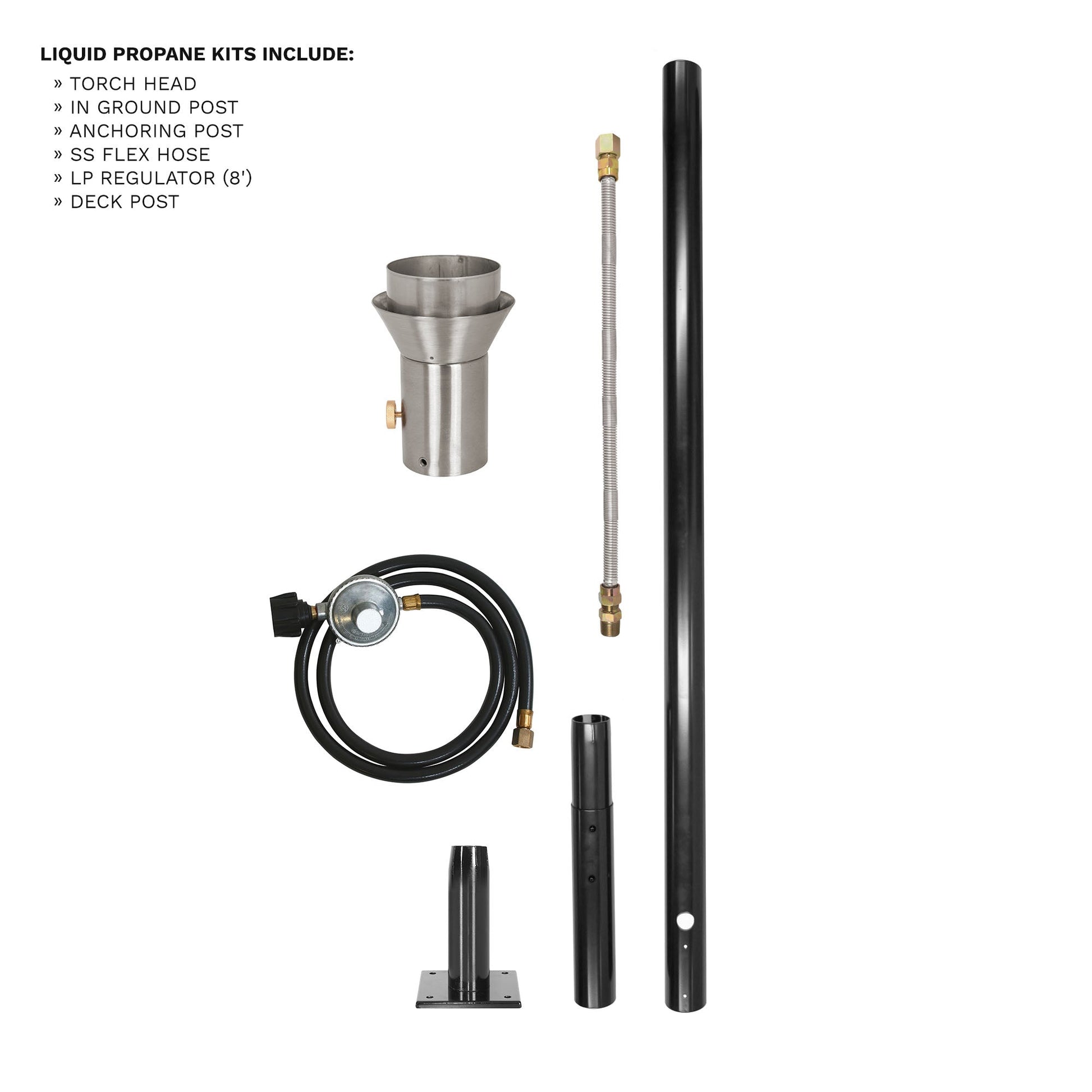 Woven Original TOP Torch & Post Complete Kit - Stainless Steel - Liquid Propane-Novel Home