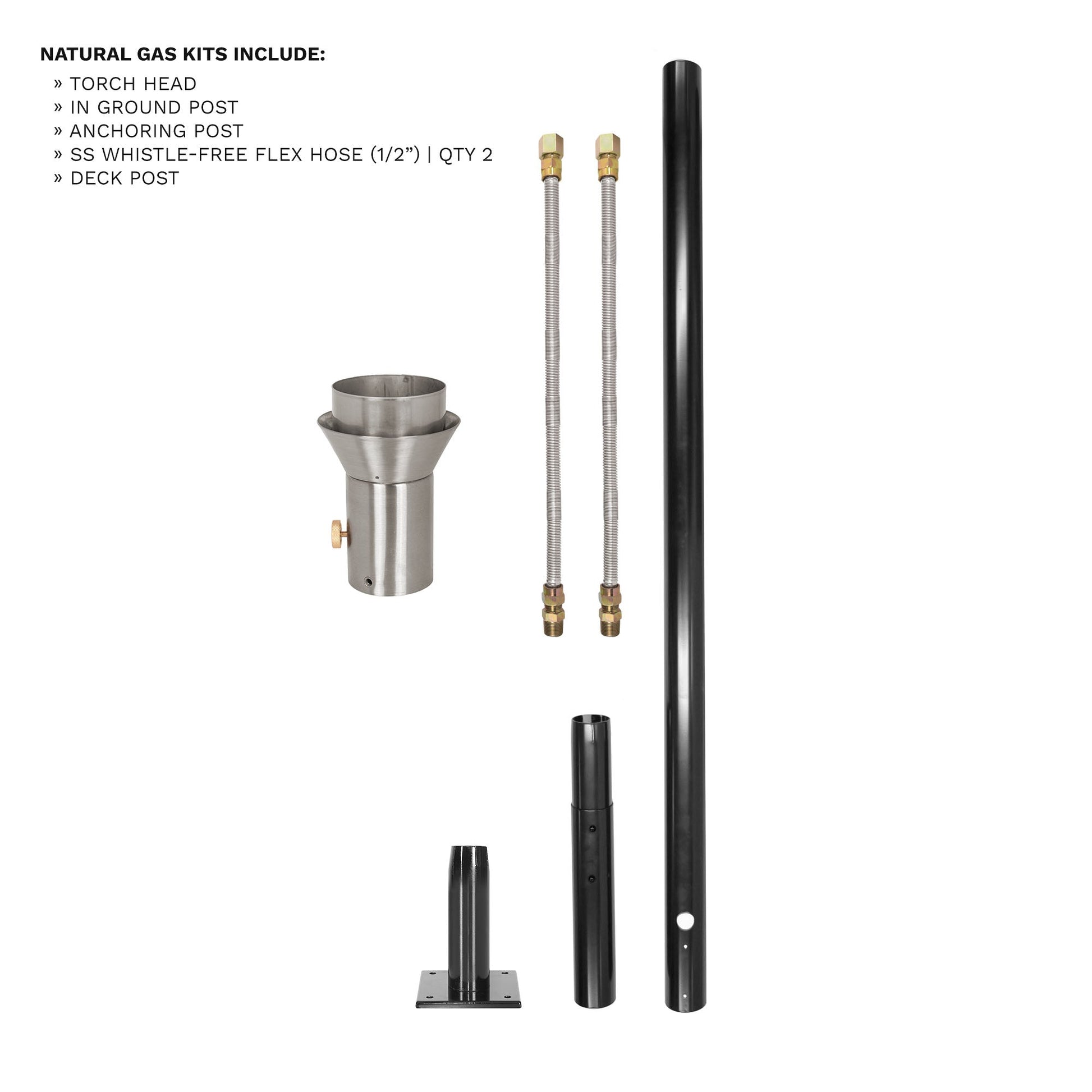 Spiral Original TOP Torch & Post Complete Kit - Stainless Steel - Natural Gas-Novel Home