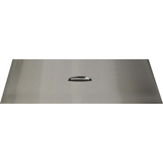 18" x 38" Rectangular Stainless Steel Cover - Stainless Steel Handle-Novel Home