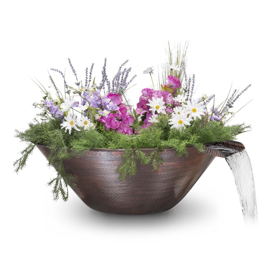 31" Remi Hammered Copper Planter with Water Bowl-Novel Home