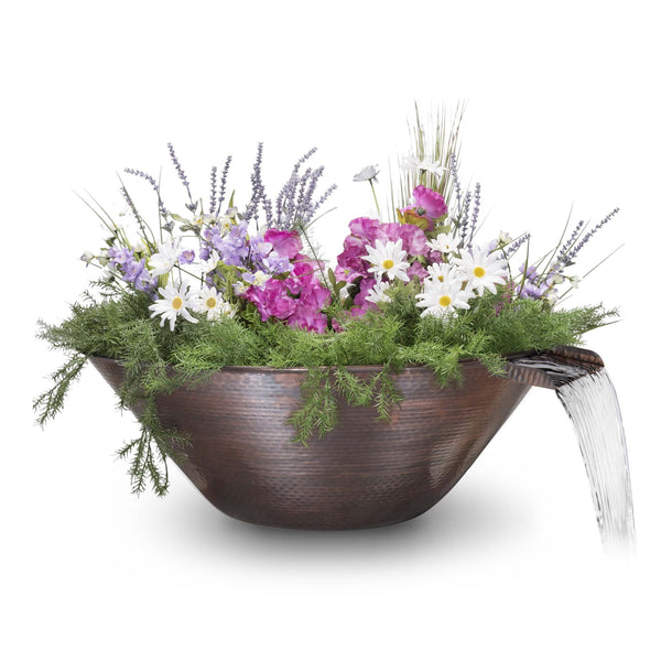31 Remi Hammered Copper Planter with Water Bowl-Novel Home
