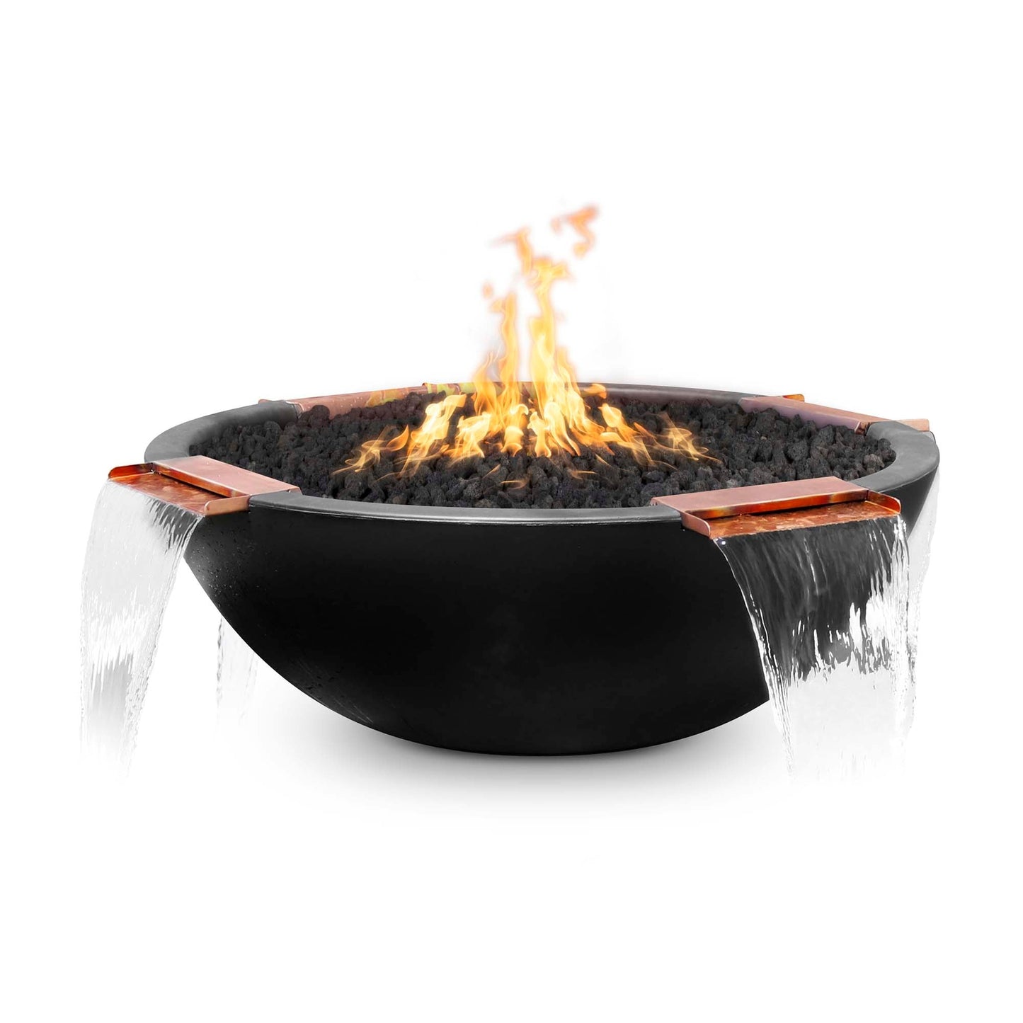 60" Sedona GFRC Fire & Water Bowl - 4 Way Spill - Match Lit-Novel Home