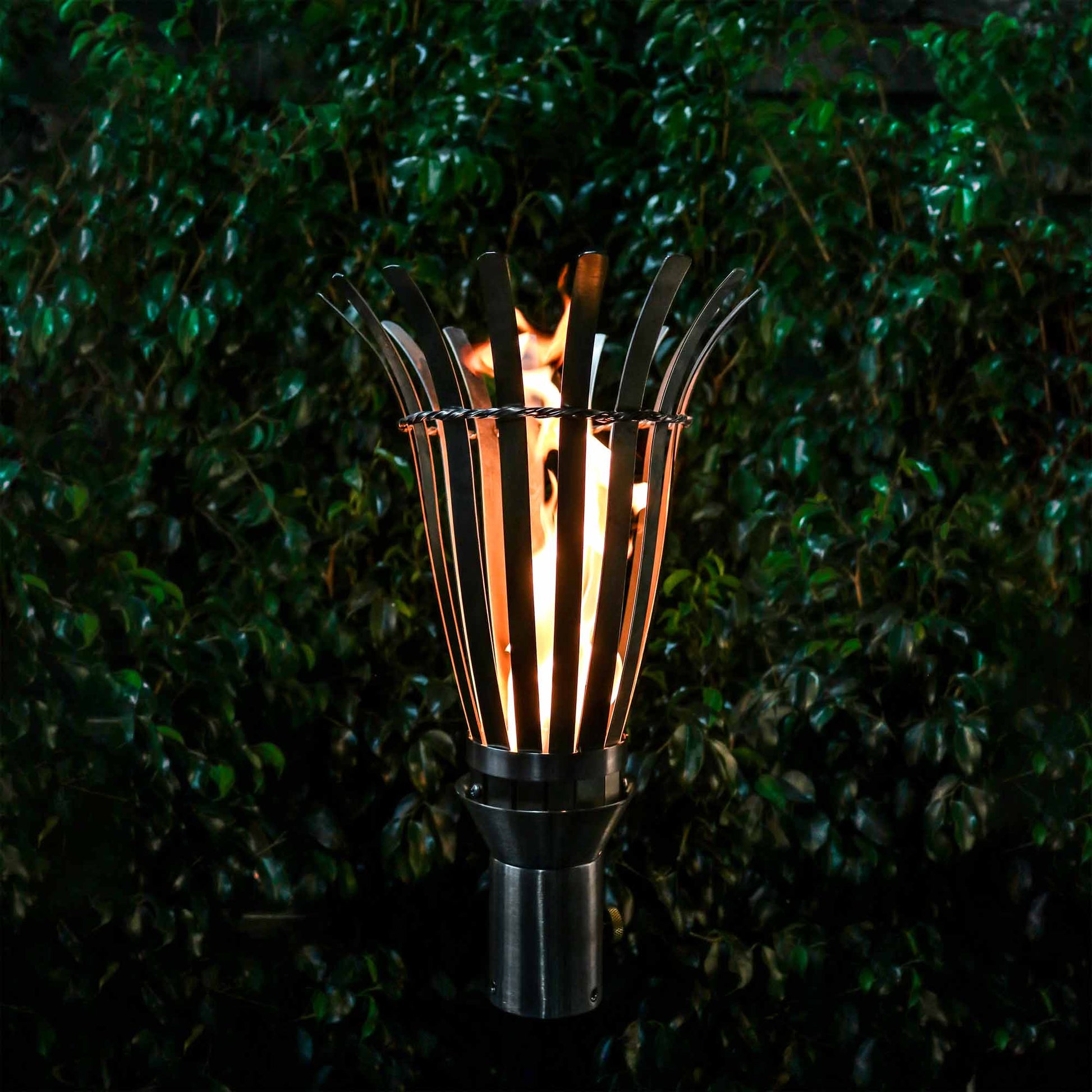 Basket Torch with TOP-LITE Torch Base - Stainless Steel-Novel Home