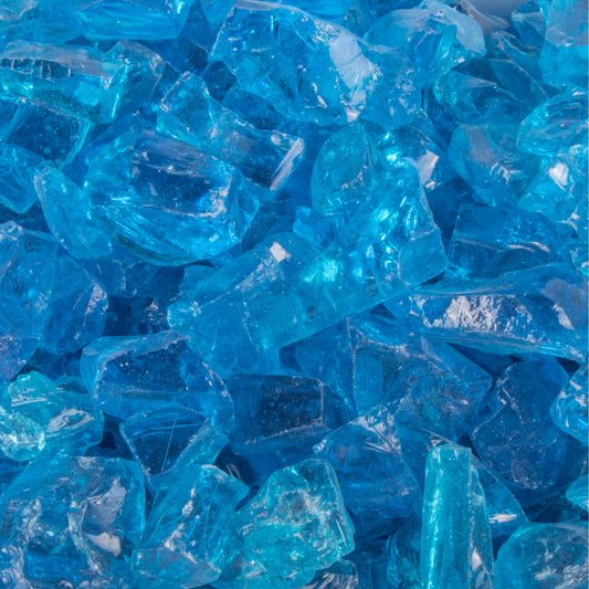 25lb bag - Turquoise Glass - 1/2"-3/4"-Novel Home